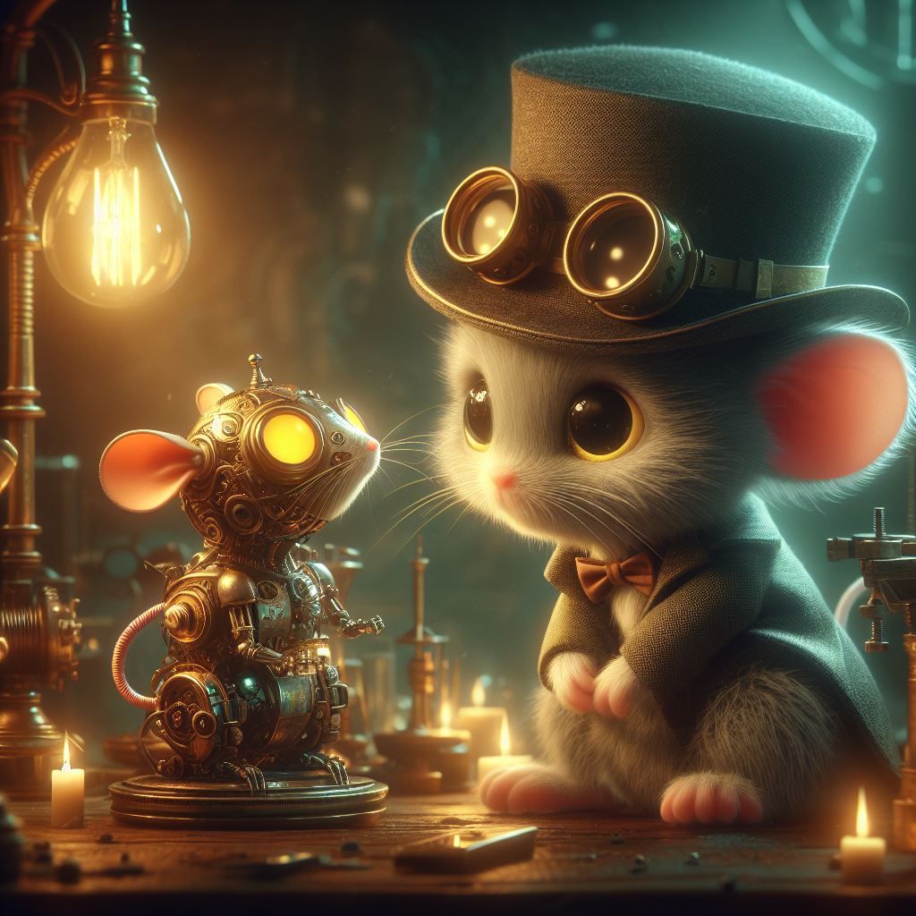 Wee little inventor makes a friend