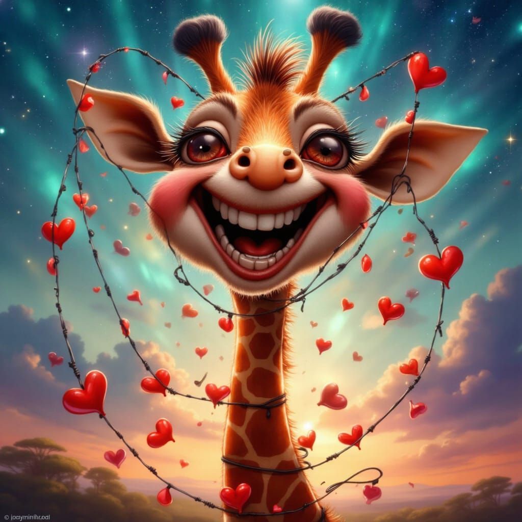 Whimsical Watercolor Giraffe, he is just full of a lot of love!!