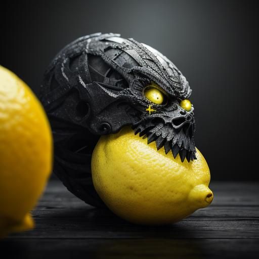 lemon with an angry face