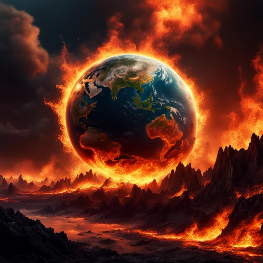 Earths on Fire - AI Generated Artwork - NightCafe Creator