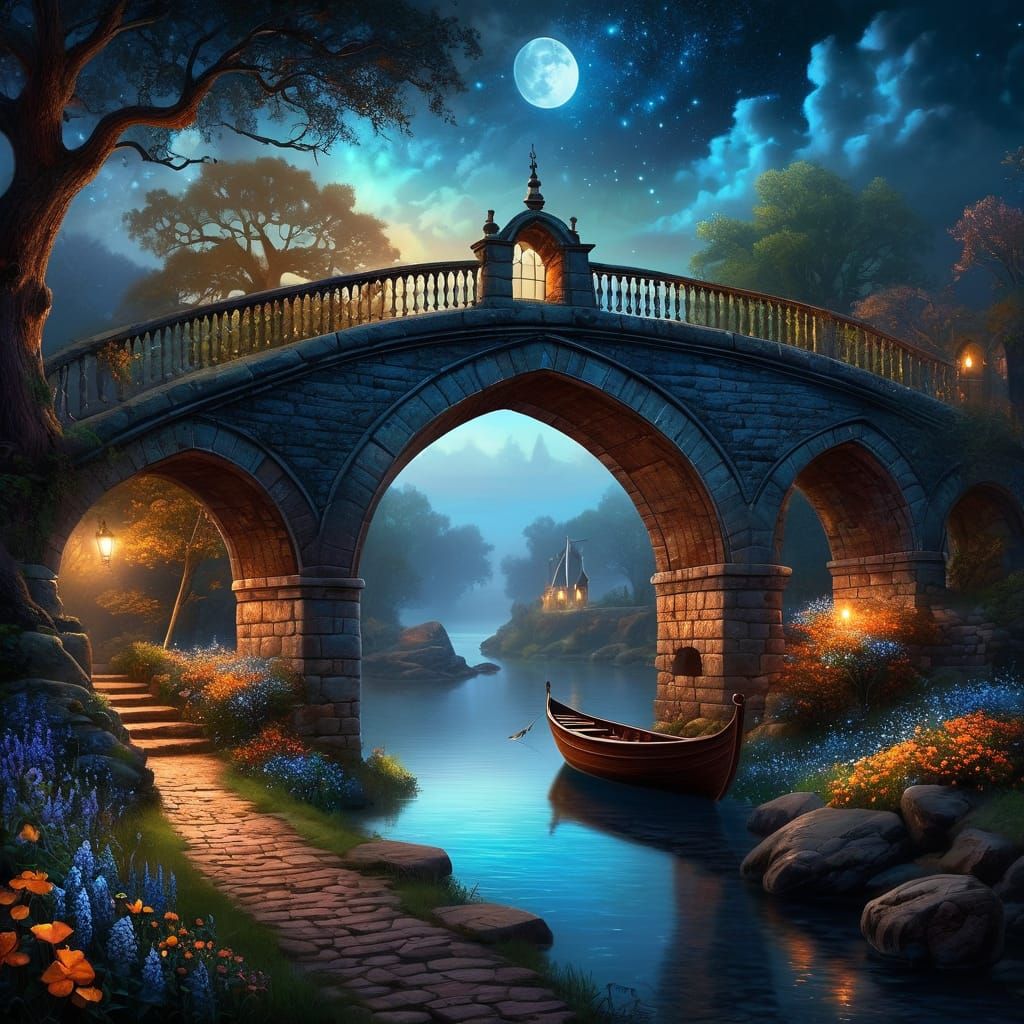 Old arched brick bridge