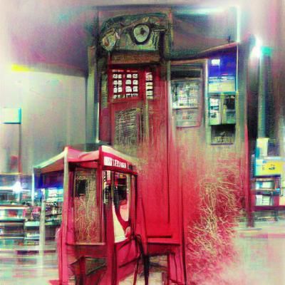 a telephone booth at the end of time