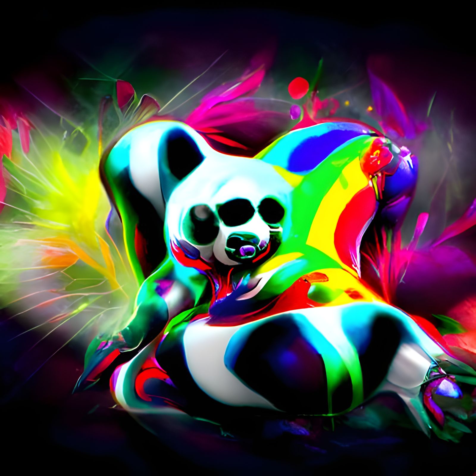 Psychedelic Panda - AI Generated Artwork - NightCafe Creator