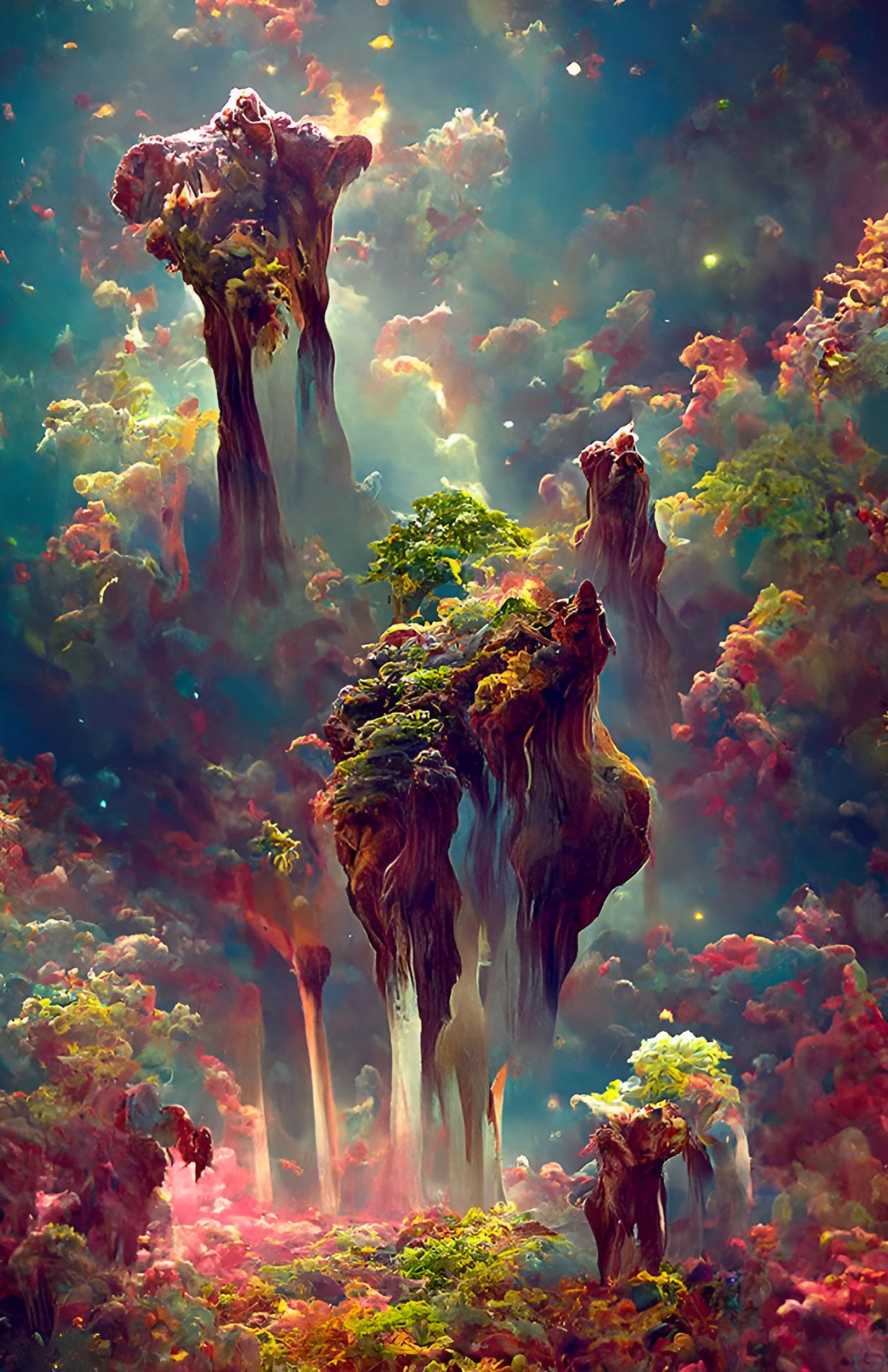 Pillars of creation in the forest