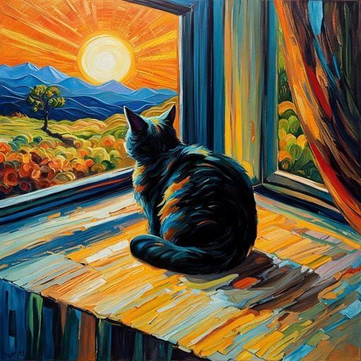 Daydreaming Feline  by @Struggling with Existence