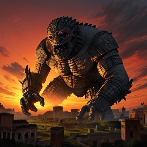 Stone monster over rome