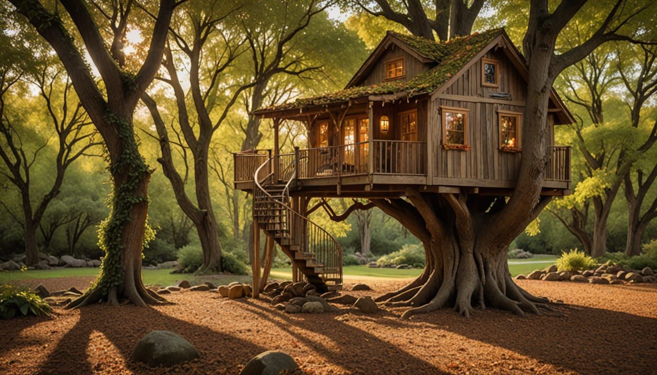 a treehouse in the park