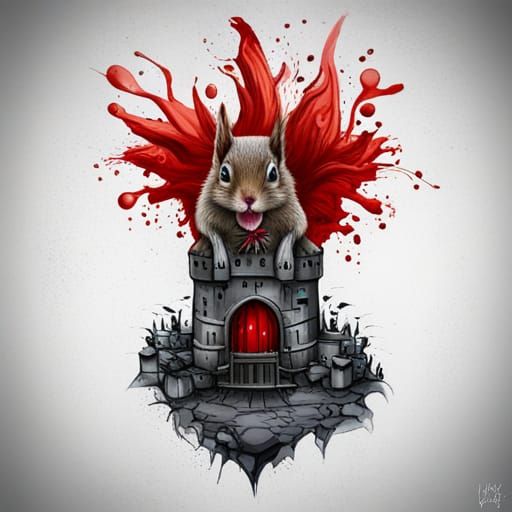 Vampire Squirrel in its castle.
