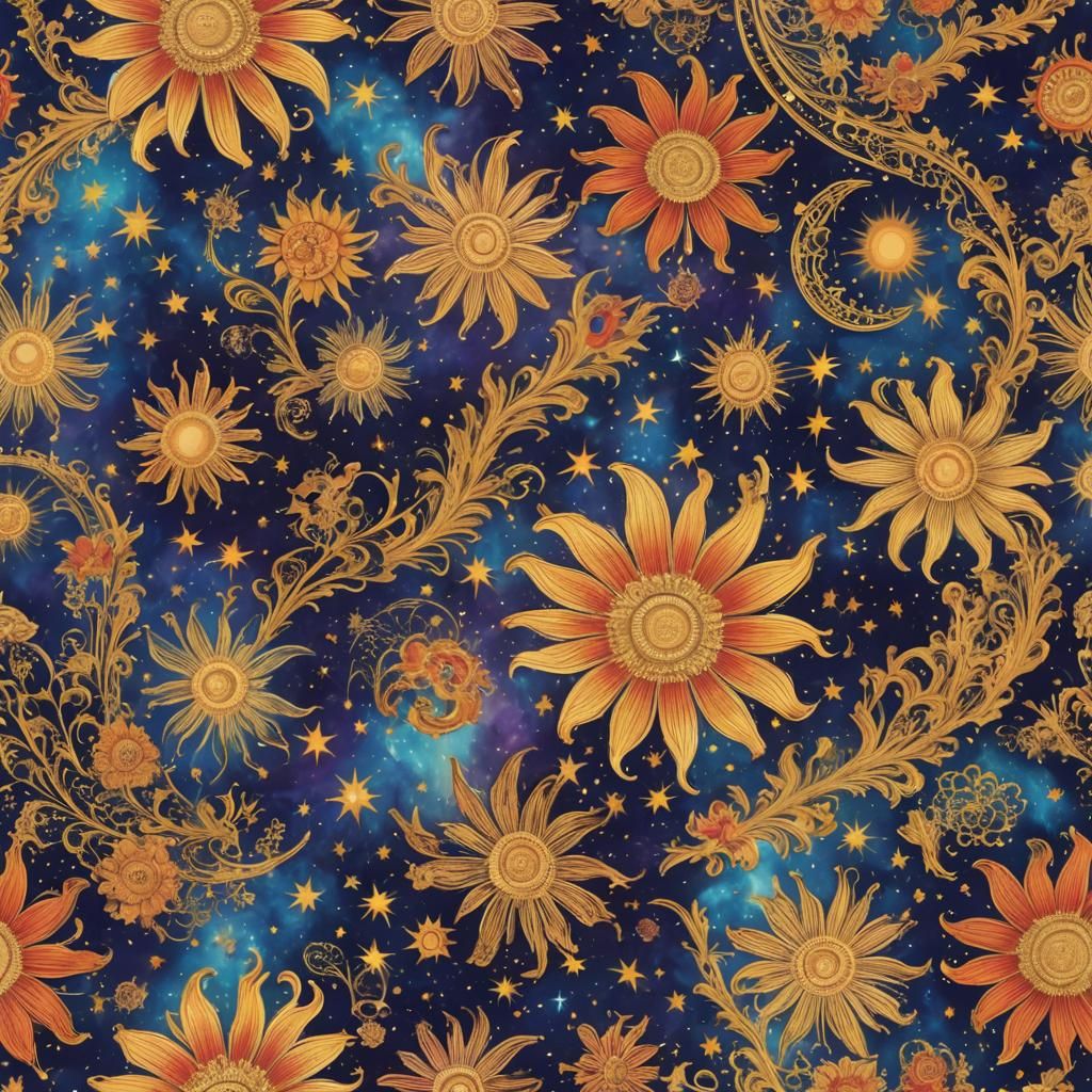 Celestial lady elegant vibrant colour