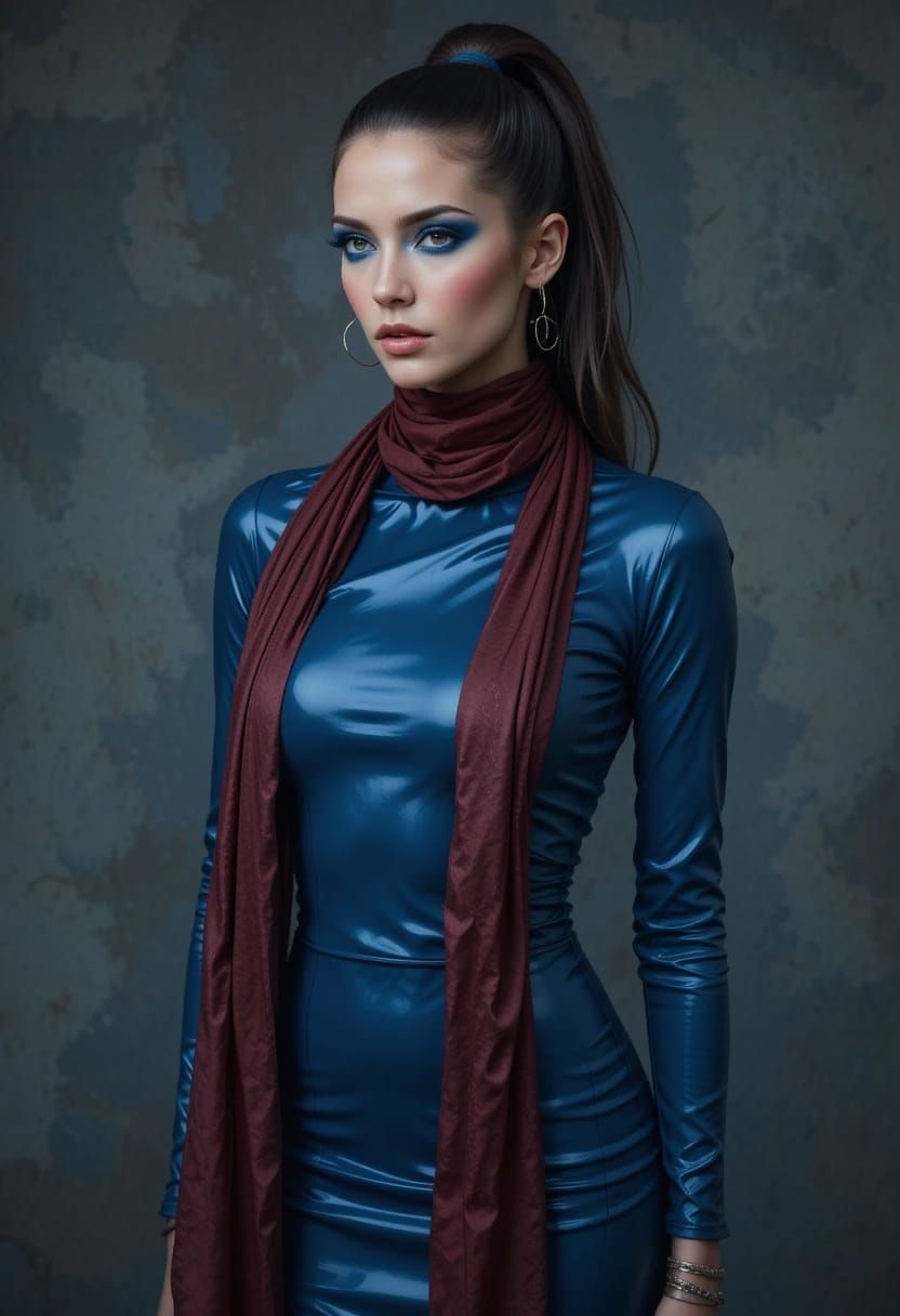 Woman in latex dress