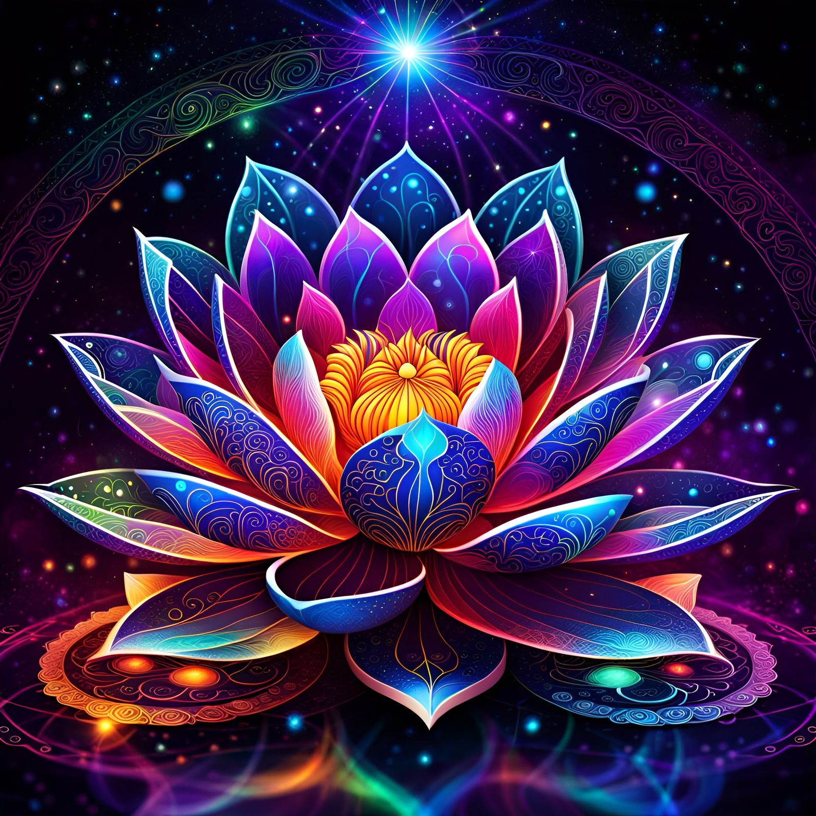 Mystic Lotus - AI Generated Artwork - NightCafe Creator