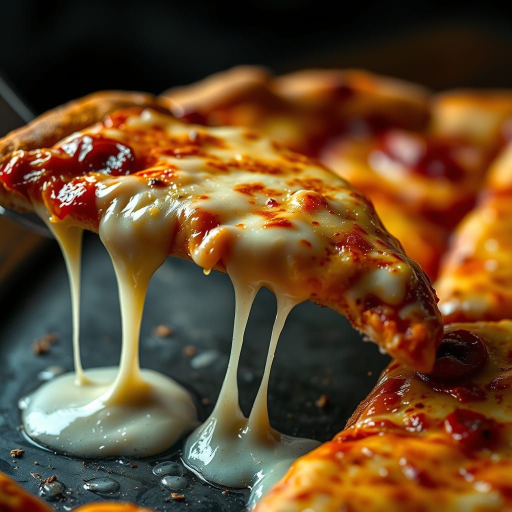 Ooeey Gooey Cheesey Pizza Slice  by @Janet Brien