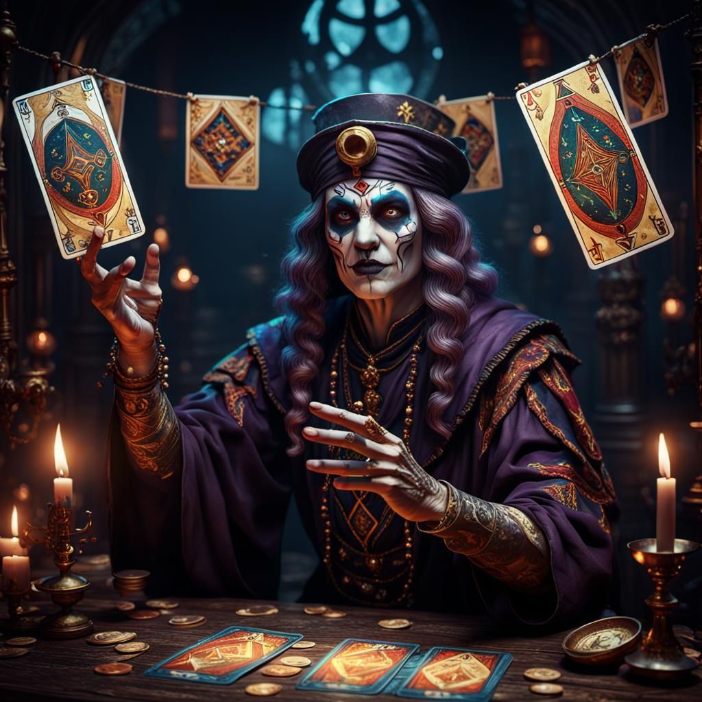 Dark Carnival Fortune Teller in Detailed Matte Painting