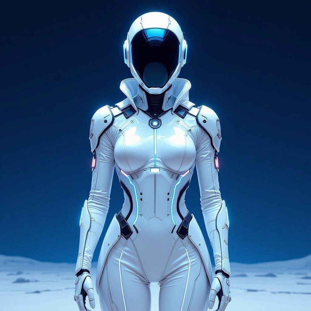 Create a futuristic album cover for an electronic music album. Focus 
, a limited color palette of deep blues and silvers, and subtle glowin...