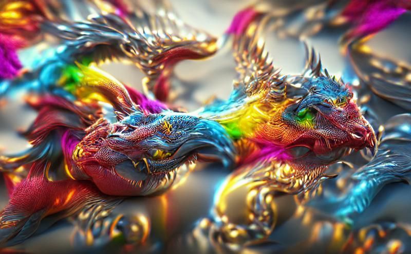 Colorful chinese dragons