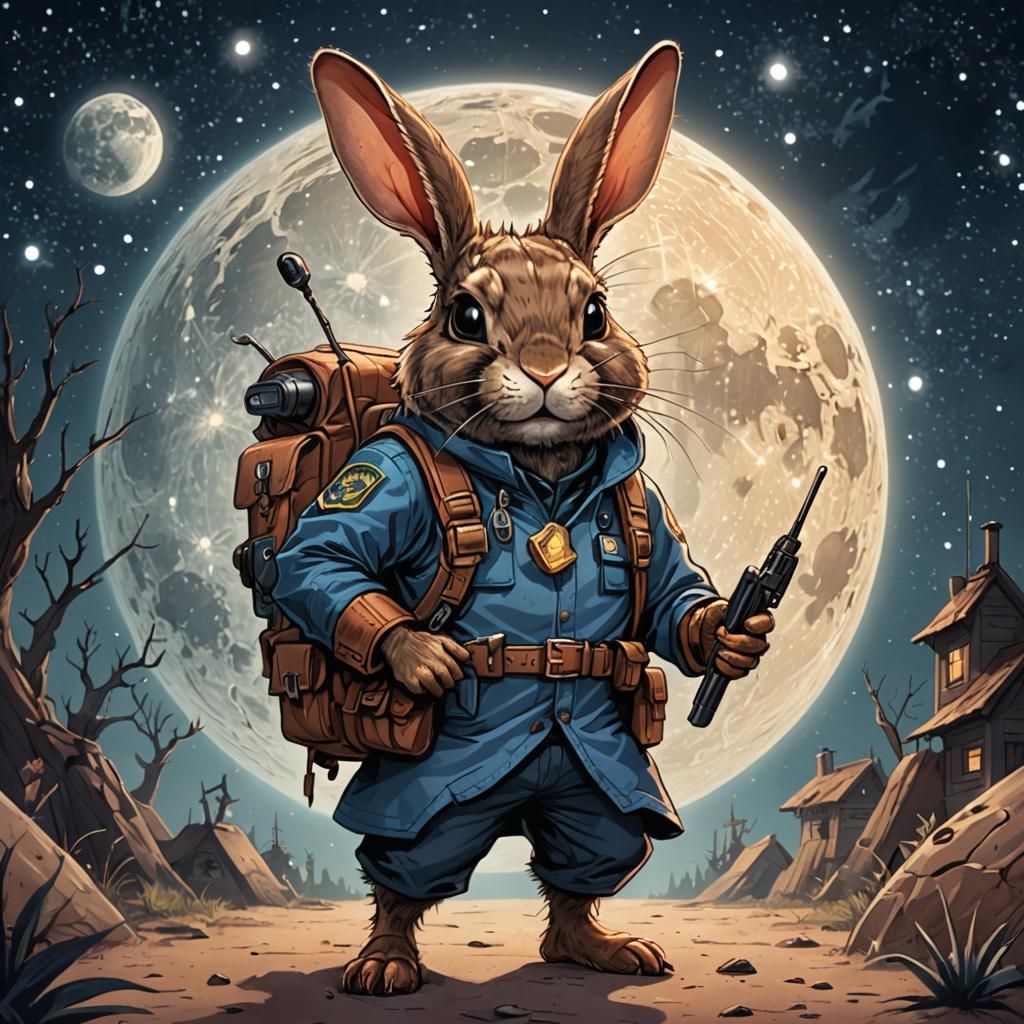 This galactic moon bunny investigator  illustration
This ill...