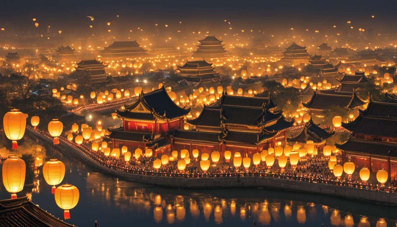 Endless glowing paper lanterns