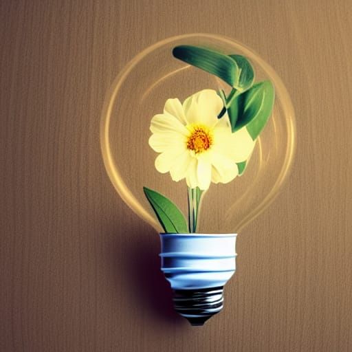 Flowers In A Lightbulb