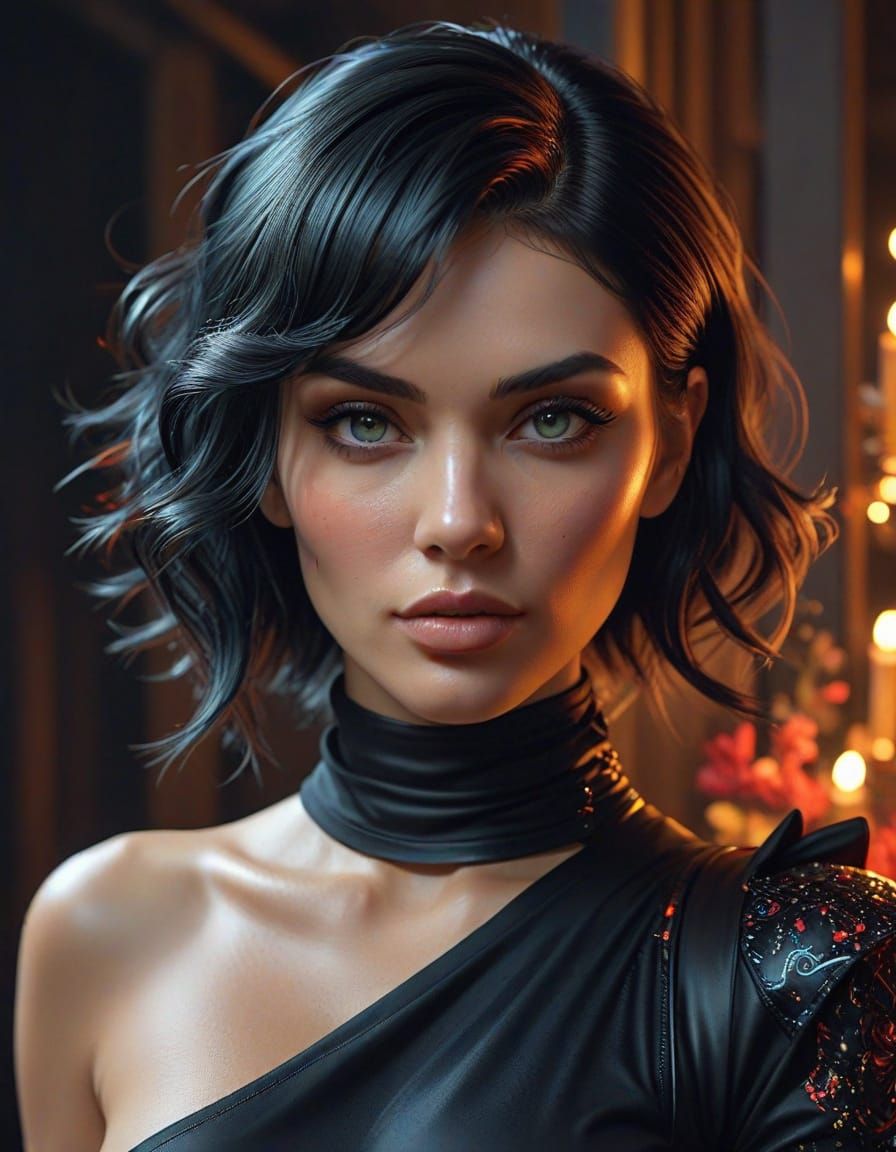 Ethereal Glamour Portrait in Triadic Colors