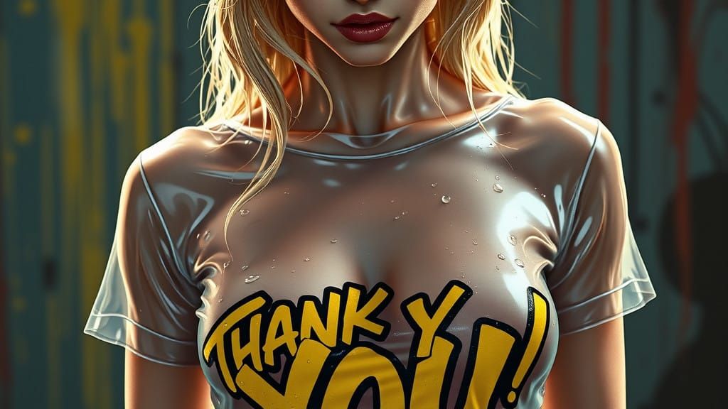 Graffiti Goddess in Wet T-Shirt