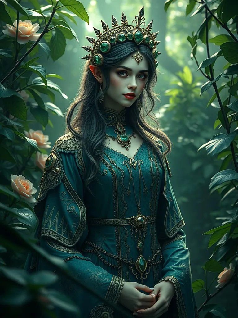 emerald elf lady