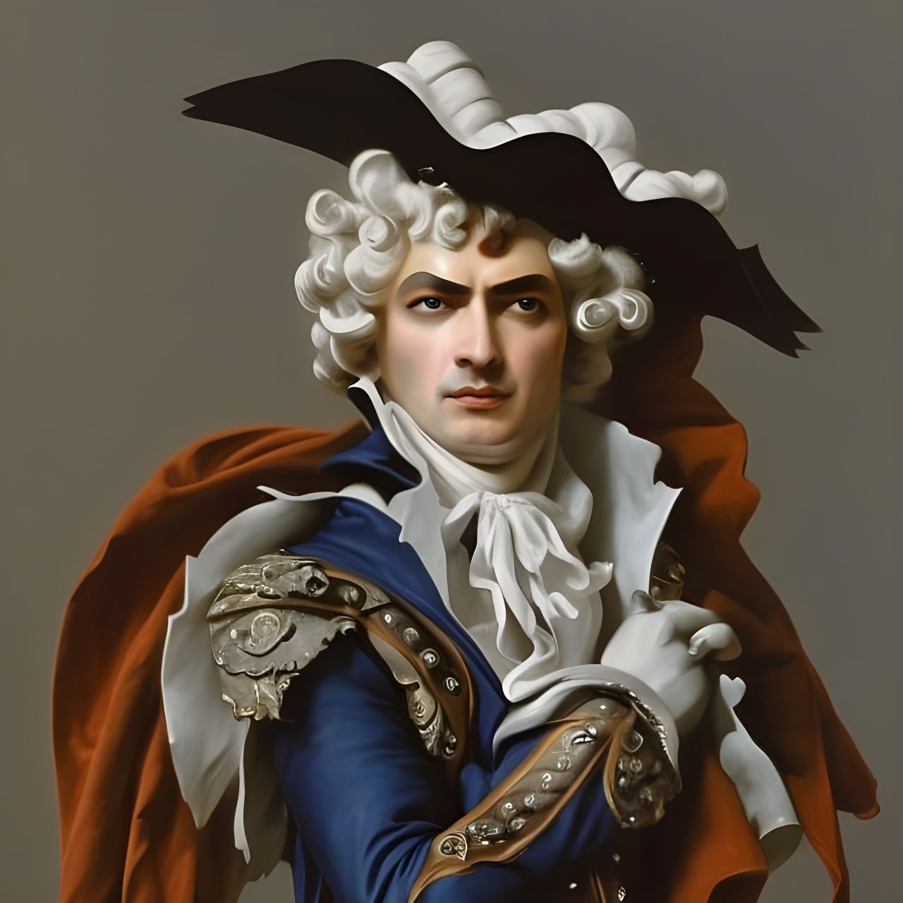 1790s dark jacobean french superhero painted by JacquesLouis David