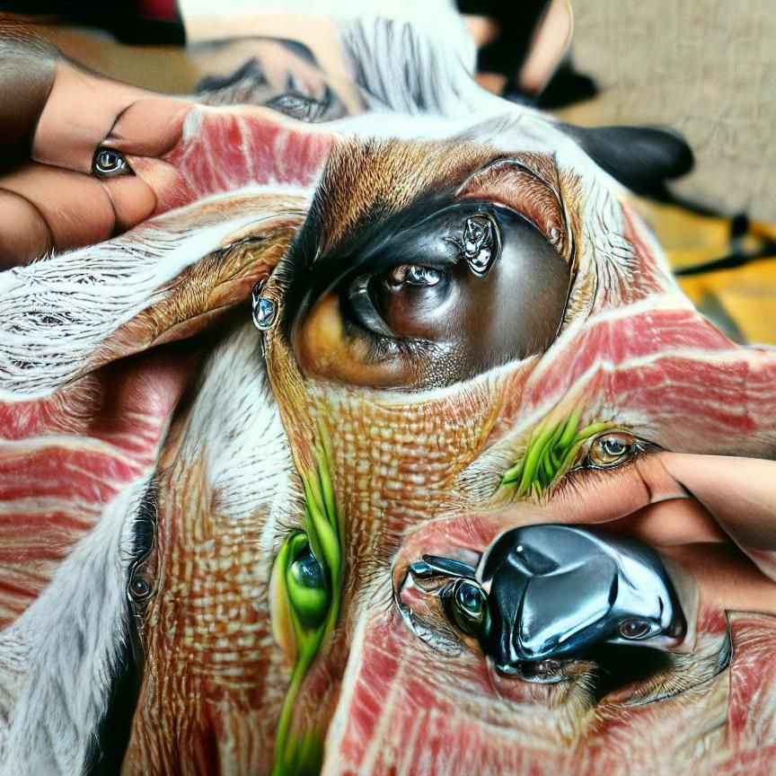 Hyperrealism detailed goat eye