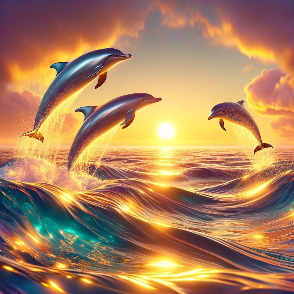 Playful Dolphins - AI Generated Artwork - NightCafe Creator