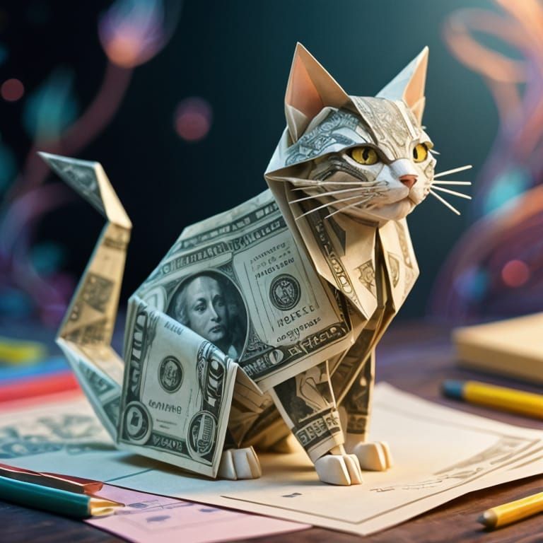 Origami Moneycat  by @Eva