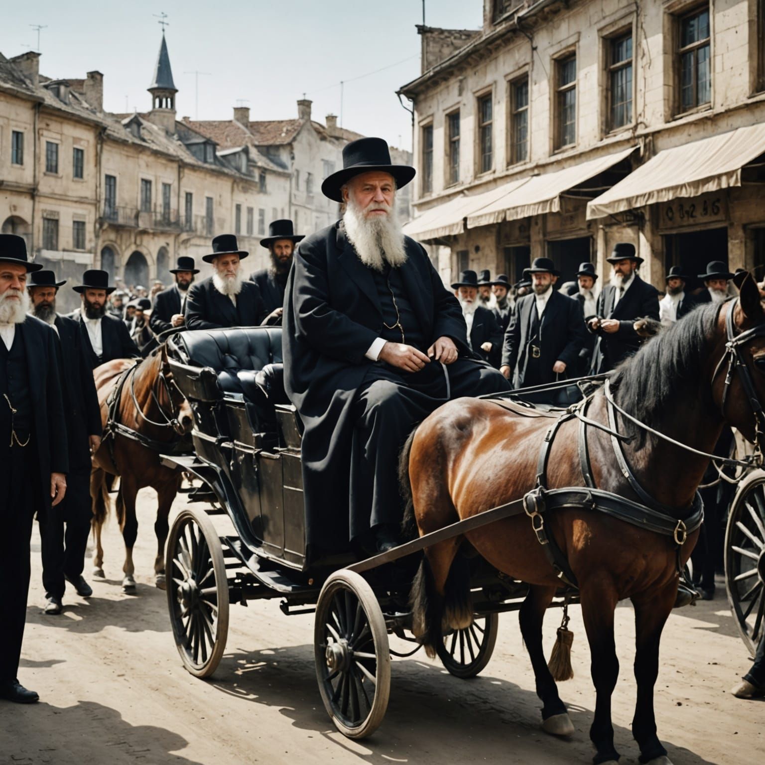 A Hasidic boy dances in the middle of the night with a fiery torch in his hands.