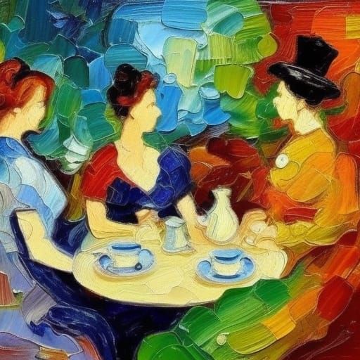 Women at a tea party