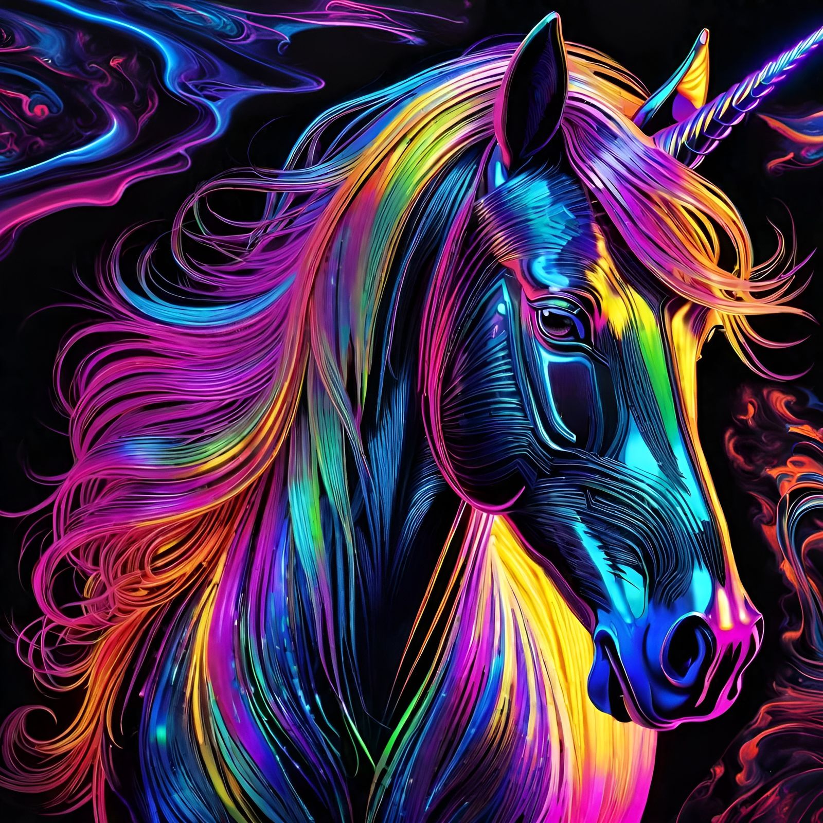 Neon Unicorn  by @Giso Brown