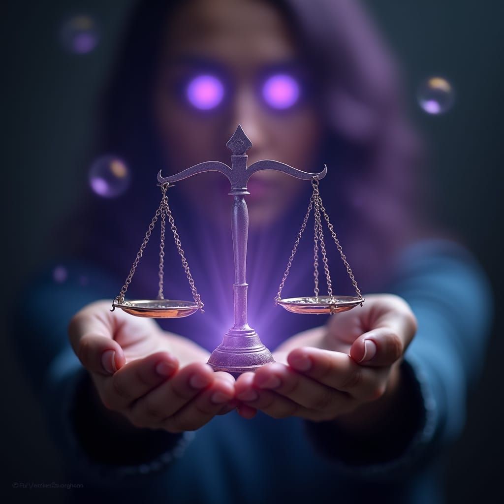 Connected Hands Split Image with Scales, Professional Photog...