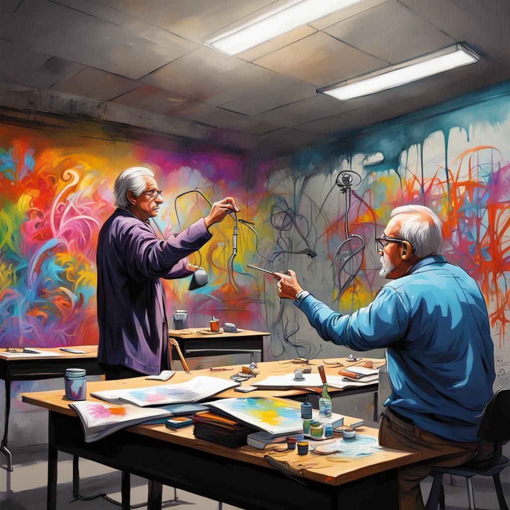 university classroom, new age,
 professor, giving a lesson