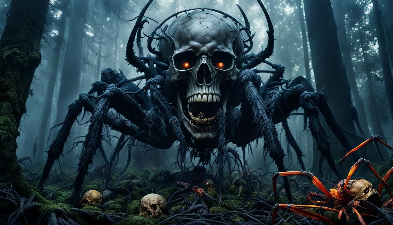 Undead zombie spider awaiting you in the woods - AI Generated Artwork ...