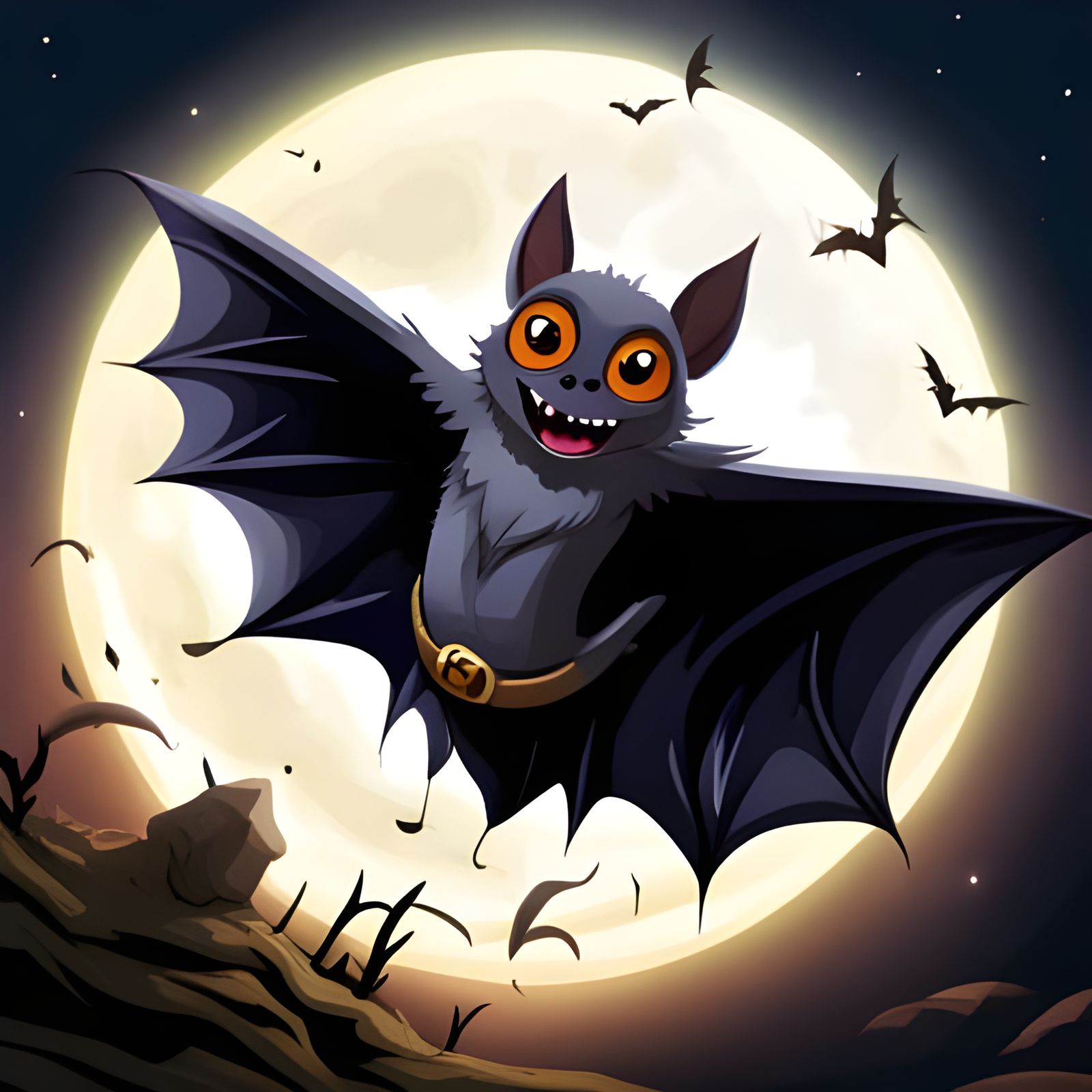 A bat with spooky presence, detailed,8k, halloween season ba...