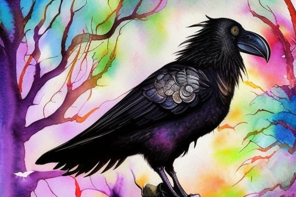 Stressed-Out Raven - AI Generated Artwork - NightCafe Creator