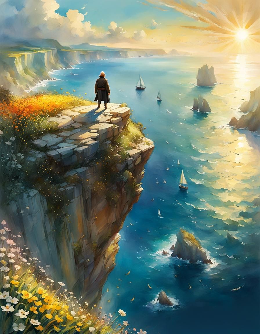 Vast ocean cliff