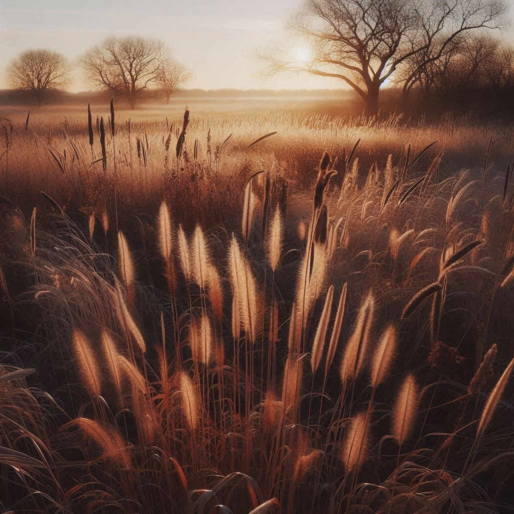 Midwestern Grass Fields in The Late Fall