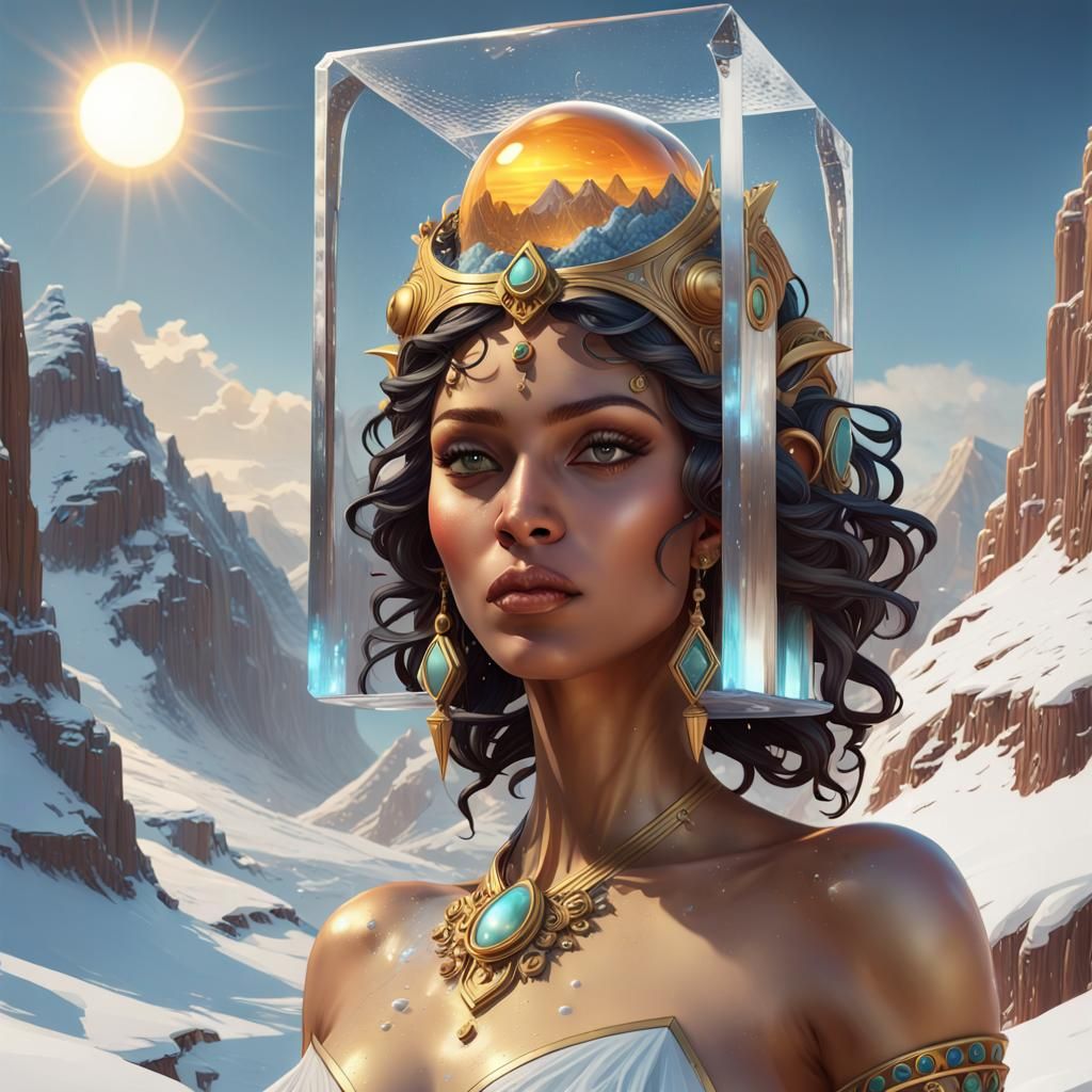 Egyptian Goddess in Ice. AI Generated Artwork NightCafe Creator