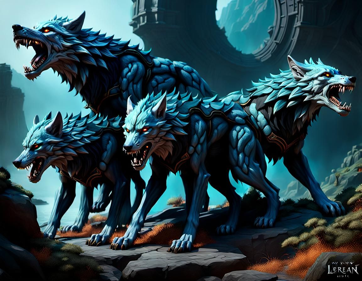 lernean wolf-hydra with (three heads:1,5)