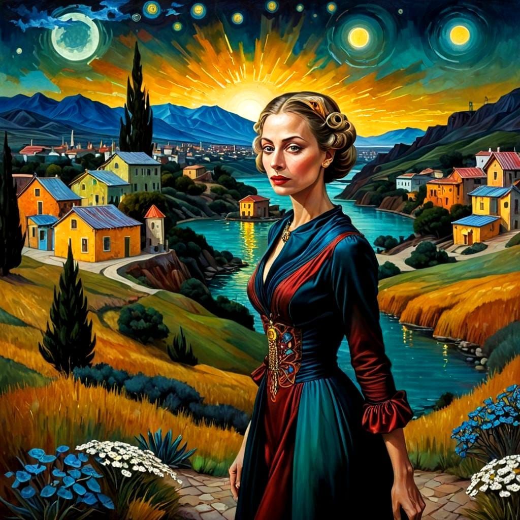 Exotic Surrealist Goddess in Stunning Outfit