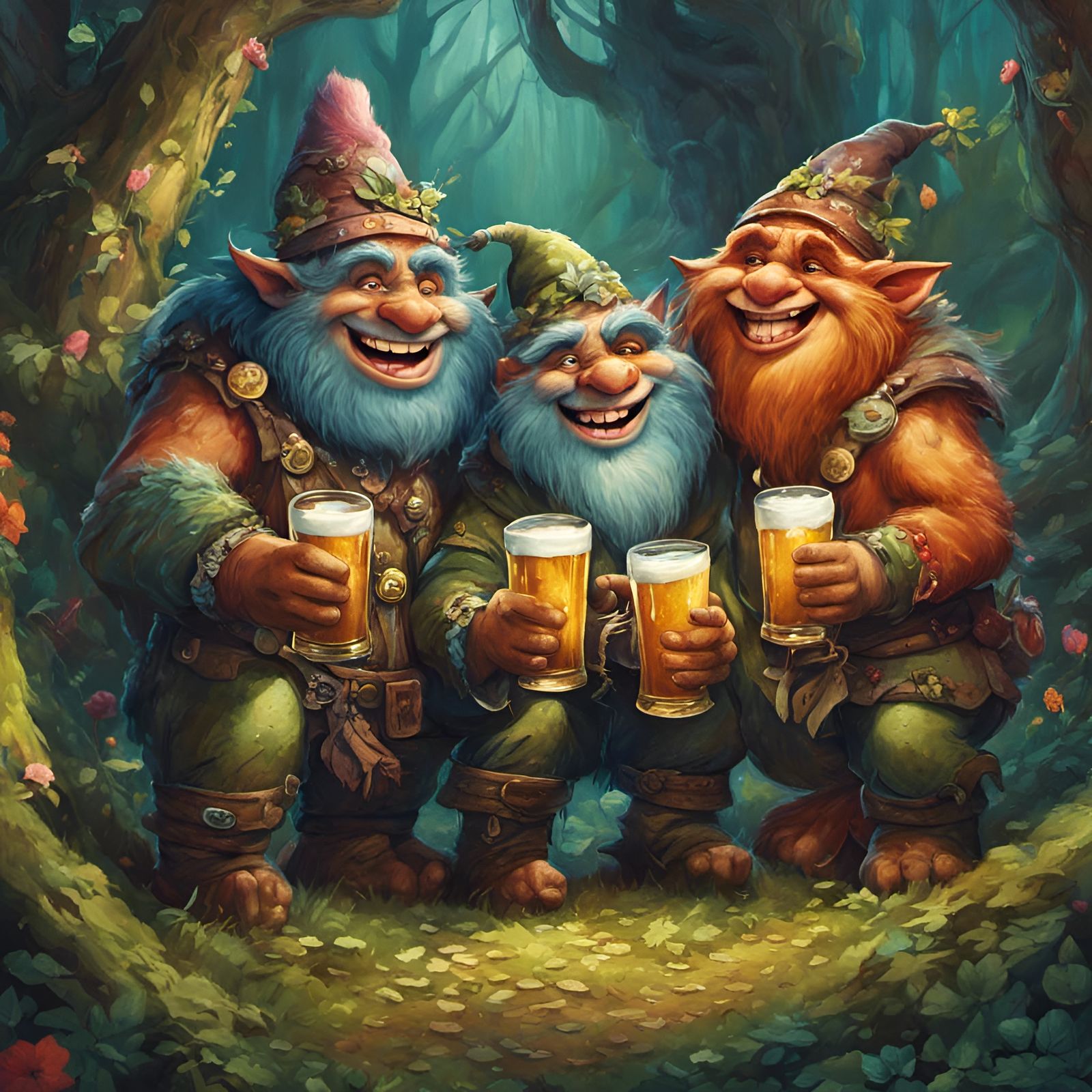 Three trolls celebrating friendship - AI Generated Artwork - NightCafe ...