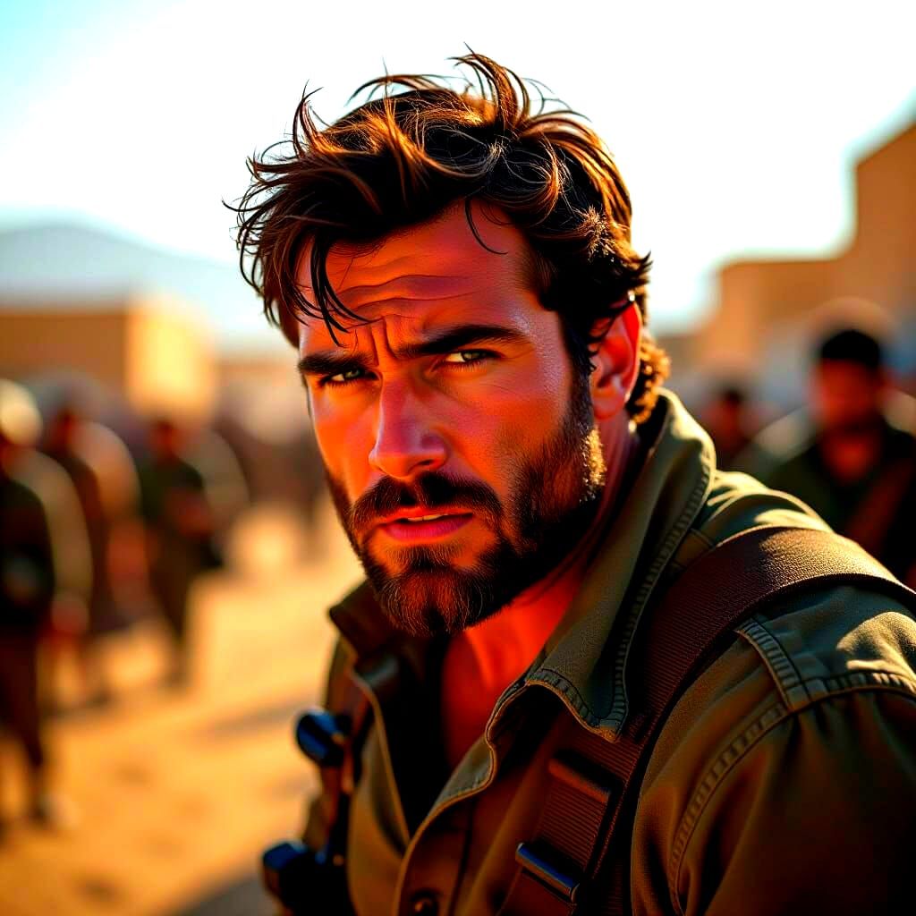 Angry Man with Abundant Hair, Cinematic Film Still