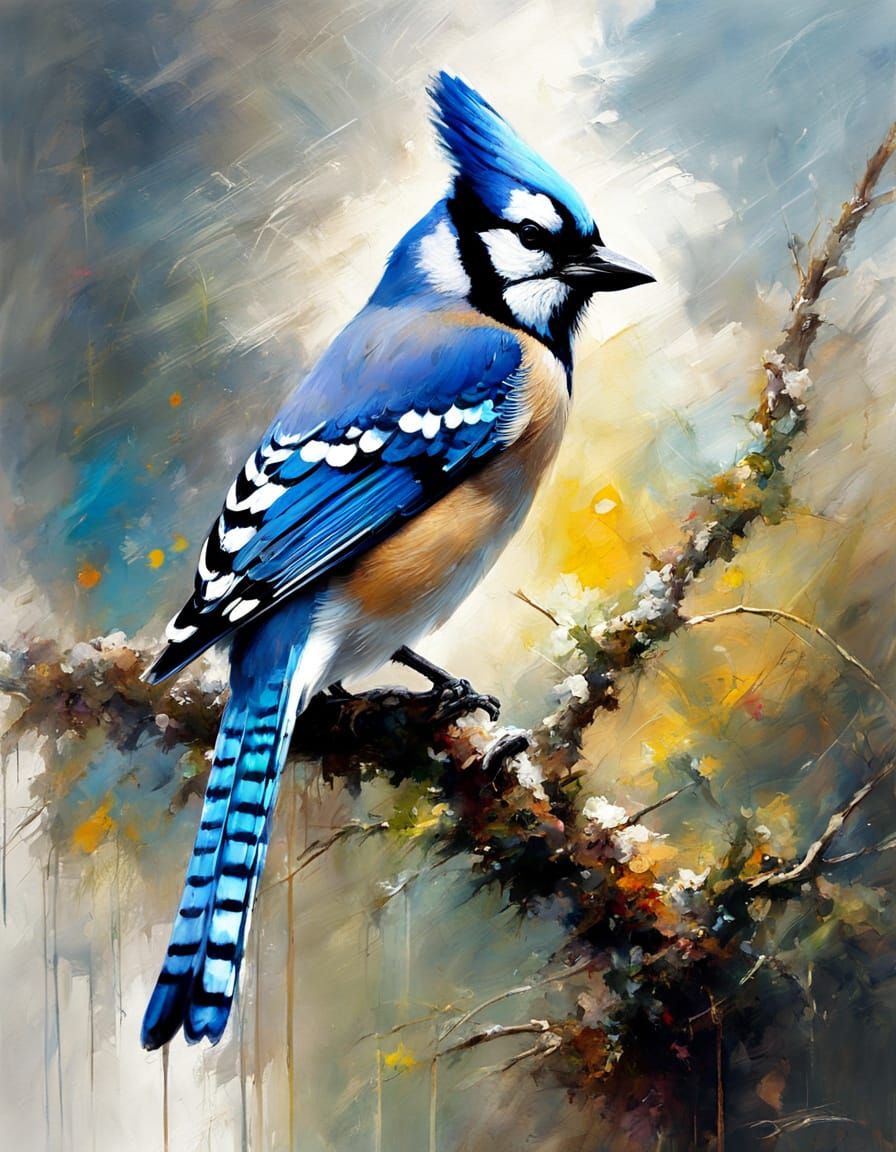 Blue Jay sitting on a branch  by @Kaz
