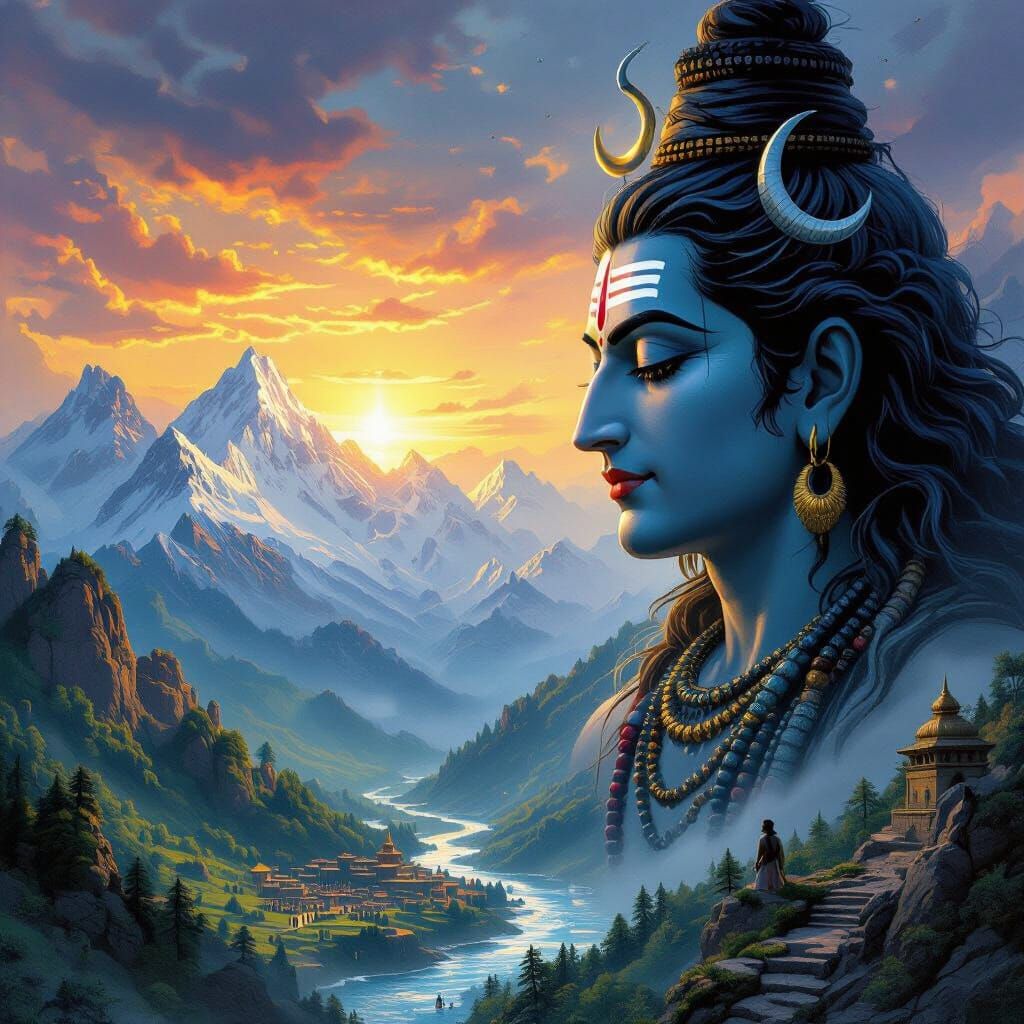 Lord Shiva's Third Eye Overlooking Earth from Kailash