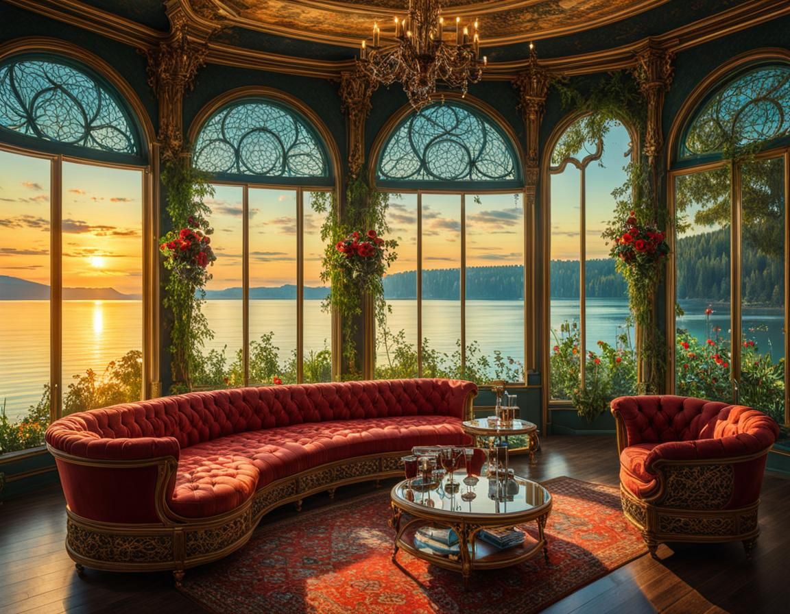 🏞 🏕 Luxurious Lakefront Ladies Lounge Rebecca Guay, Anna D...