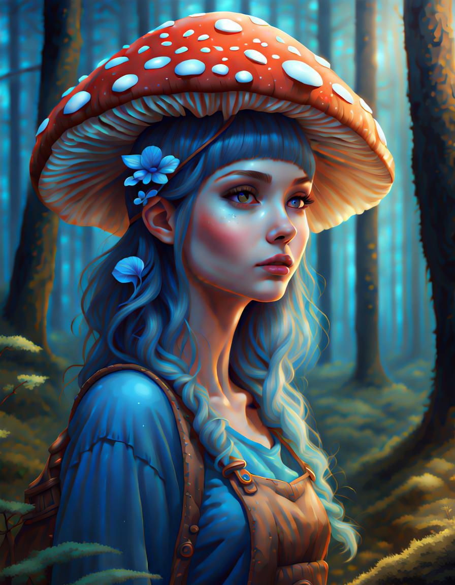 Mushroom hat AI Generated Artwork NightCafe Creator
