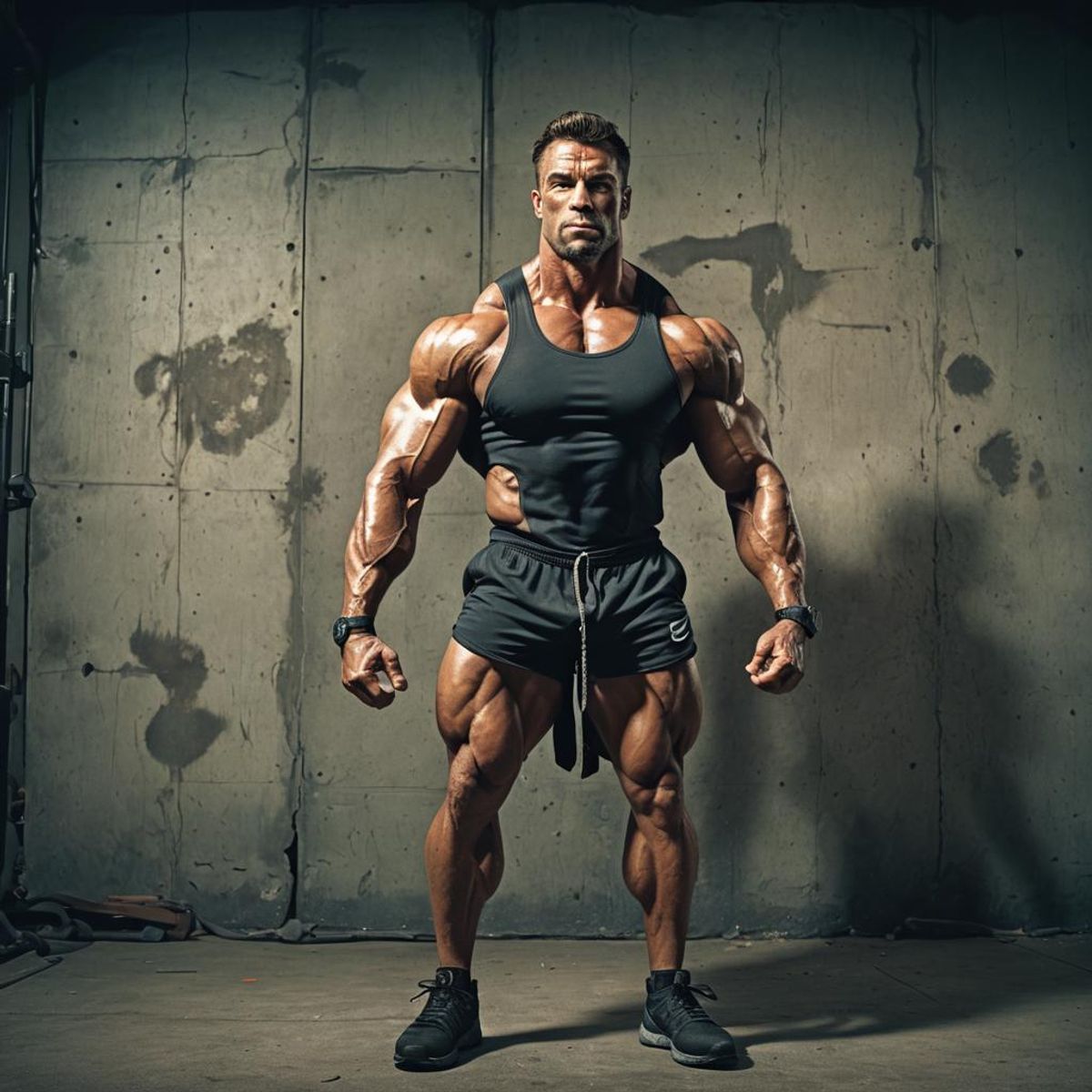 full body portrait of hyper-muscluar athetic male bodybuilder - AI ...