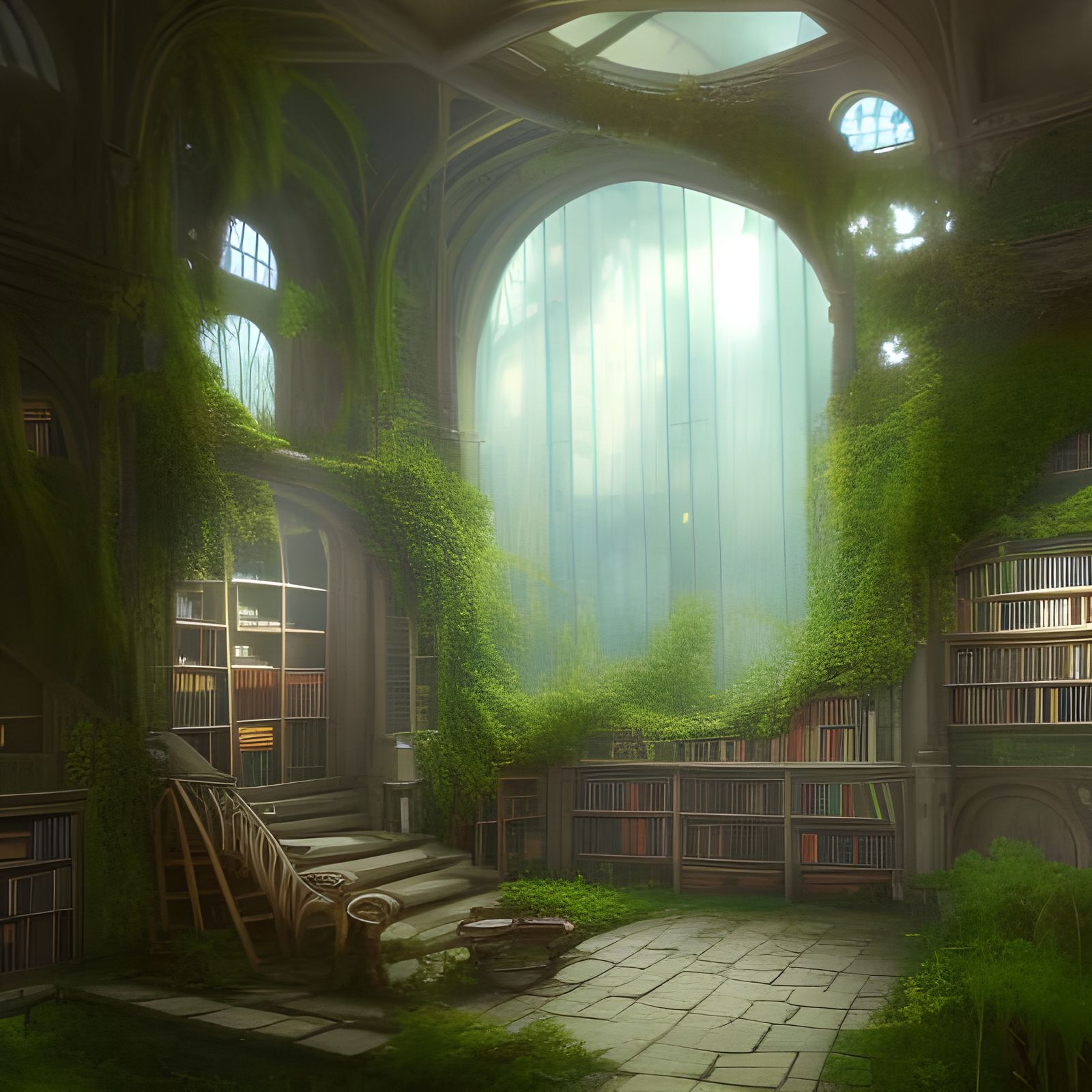 The Deserted Library (those poor books)  by @ClueHawks